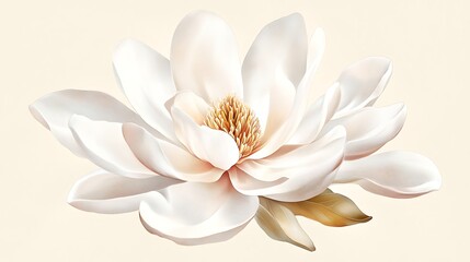 Fototapeta premium White magnolia flower illustration