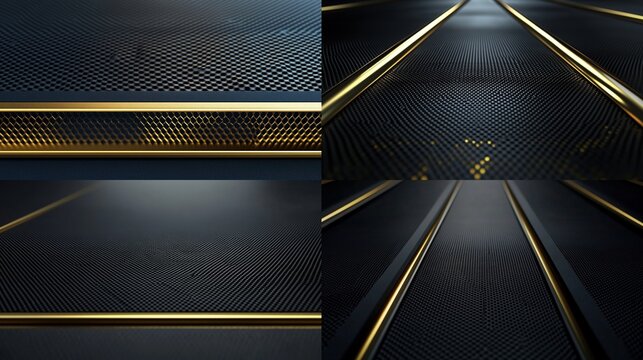 Dark textured surfaces with golden trim create a sophisticated, high-end feel - Powered by Adobe