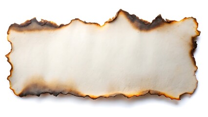 Fototapeta premium Realistic Burnt paper edge white background. Burning edge paper texture. Ideal text, copy space, Design elements