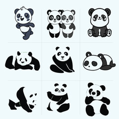 Obraz premium cute panda black and white 4