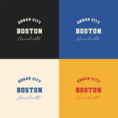 Boston Urban City Typography Design