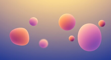 抽象的な流体球体、カラフルな3Dレンダリング背景