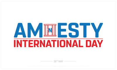 Amnesty International Day on white background, Typographic Design of Amnesty International Day, Vector Design of Amnesty International Day, Amnesty International Day Design