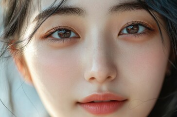 Obraz premium Close-up selfie of a Korean woman