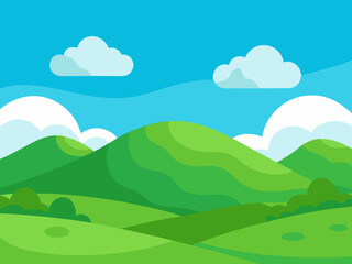 Fototapeta premium Vibrant fantasy landscape carton digital art illustration background wallpaper