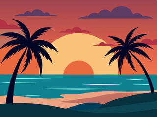 Vibrant fantasy landscape carton digital art illustration background wallpaper