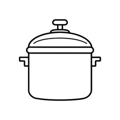 Stainless steel cooking pot and pan with lid in kitchenware and pressure cooker vector illustration