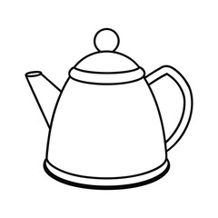 Vintage teapot on white background with traditional design
