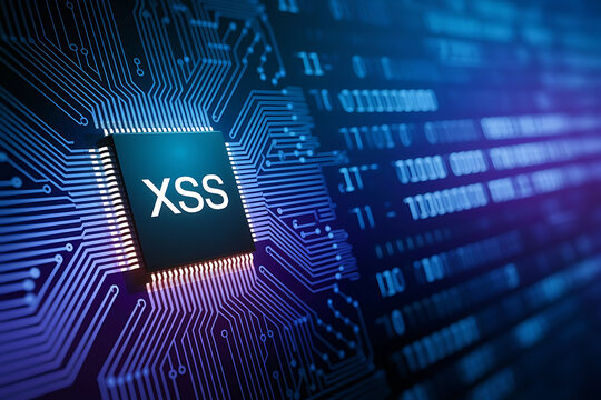Cross-Site Scripting (XSS) Chip on Circuit Board &ndash; Cybersecurity and Web Security Concept, XSS attack, cross-site scripting, XSS vulnerability, cybersecurity, web security, XSS prevention, 

