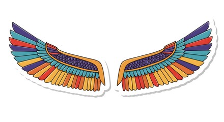 Stylized Egyptian Wings Illustration
