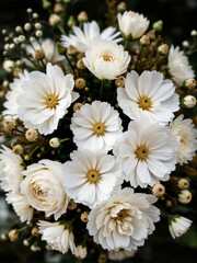 Obraz premium A bouquet of white flowers.