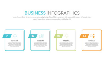 4 step columns infographic template vector element