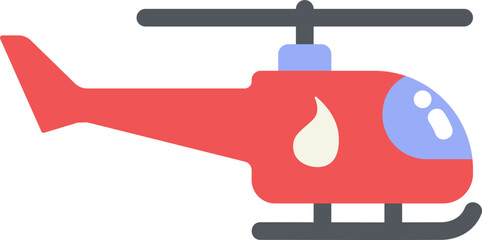 Firefighter Chopper Flat Icon
