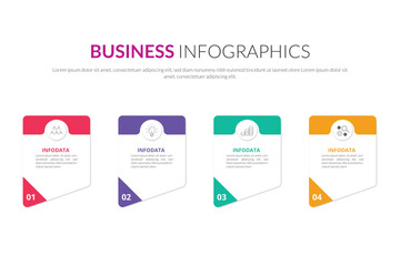 Creative concept for infographic with 4 steps, options, parts or processes. Business data visualization