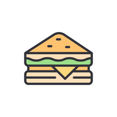 Delicious Triangle Sandwich Illustration With Layers And Vibrant Colors