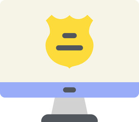 Online Police Flat Icon
