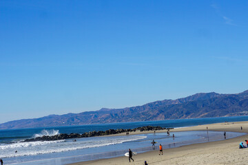 people on the beach landscape