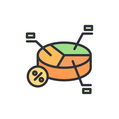 Isometric Pie Chart Displaying Financial Analytics And Statistics Data