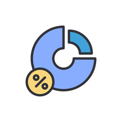 Stylized Financial Percentage Pie Chart With Segmented Breakdown Design