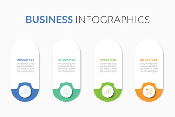 Concept of arrow business model with 6 successive steps. Five colorful graphic elements. Timeline design for brochure, presentation. Infographic design layout