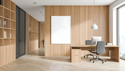 Modern Minimalist Office Design Light Wood Paneling and Clean Lines