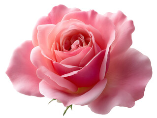Pink Rose Flower on Transparent Background