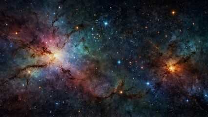 Fototapeta premium Cosmos through the lens of galactic mosaic background. A myriad of stars and celestial bodies form a captivating mosaic of deep space. It's a great choice for space-themed projects