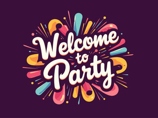 This vibrant image features a playful 'Party Time' design, perfect for conveying a festive atmosphere, complete with bright colors and whimsical shapes to inspire joy and celebration.