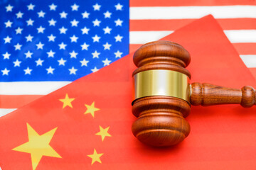 Judicial showdown in global trade, trade war and tariff war : A gavel placed over the US and...