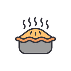 Freshly Baked Pie Graphic Icon With Steam Isolated On Transparent