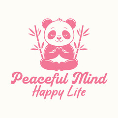 Meditating panda peaceful mind t shirt design