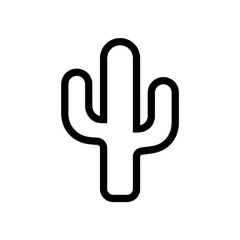 Obraz premium Cactus icon stands isolated minimalistic arid desert design symbol