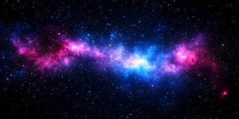 Stunning cosmic nebula with vibrant pink and blue hues This breathtaking image showcases a mesmerizing cosmic nebula This celestial wonder is filled with countless stars and glowing gas clouds