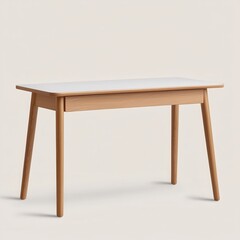 Modern Minimalist Wooden Table with White Surface and Legs