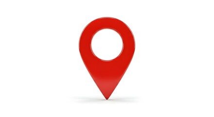 Fototapeta premium Isolated Red Location Pin on White Background High Quality Image