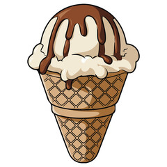 Creamy frozen dessert treat on plain background isolated vector illustration on white background