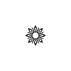 Obraz premium Abstract sun radiates black on white background design element