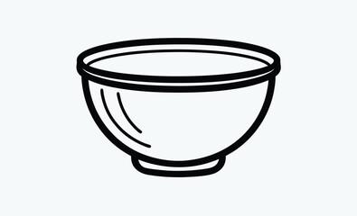 Mixing bowl silhouette, Kitchen bowl icon, Cooking bowl vector, Mixing Bowl Black Vector Silhouette Illustration 