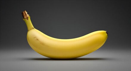 Fresh and Smooth Yellow Banana on Dark Background for Stock Use