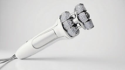 Luxury white and silver electric razor