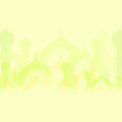 vector illustration of a mosque with green gradient background