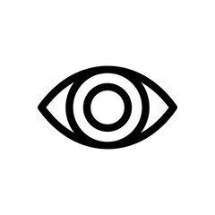 Black eye visualizes focus with concentric circles design plain