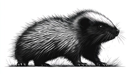 Obraz premium Detailed illustration of a young porcupine