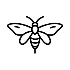 Bee Line Icon – Minimal Insect Outline Vector for Nature or Eco Design