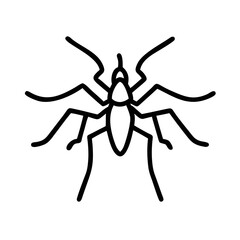 Mosquito Outline Icon – Thin Line Vector Insect Illustration
