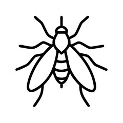 Mosquito Line Icon – Outline Vector of Flying Insect for Medical and Nature Concepts