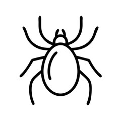 Tick Bug Line Icon – Insect Outline Symbol for Pest Control and Nature Themes