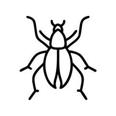 Fly Insect Icon – Line Art Bug Outline Symbol Isolated