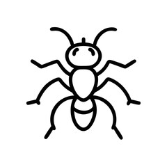 Ant Icon – Insect Line Symbol Isolated on White Background