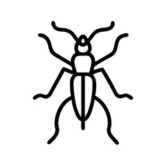 Insect Bug Line Icon – Minimal Pest Outline Vector